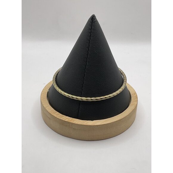 Gold Tone Twisted Rope Bangle Bracelet - Picture 2 of 3